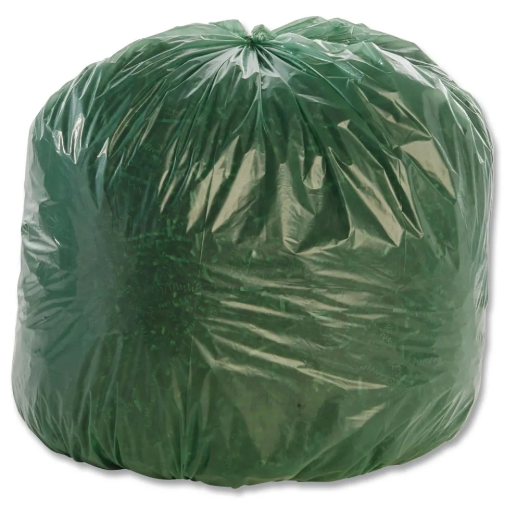 Stout by Envision Controlled Life-Cycle 33 in. x 40 in. 1.1 mil. 33 Gallon Plastic Trash Bags - Green (40/Box)