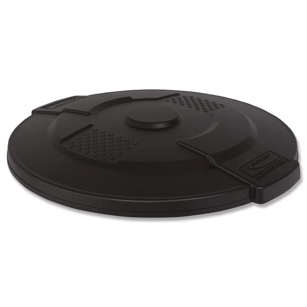 Suncast Commercial Utility Trash Can Lid for 44 gal Trash Can, 24.88-in Diameter x 3-in, Black