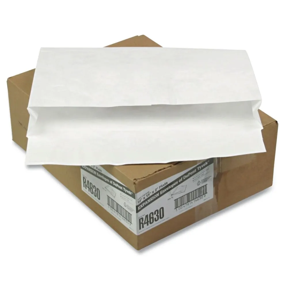 Survivor 10 in. x 15 in. No. 15 Lightweight 14 lbs. Tyvek Open End Expansion Mailers - White (100/Carton)