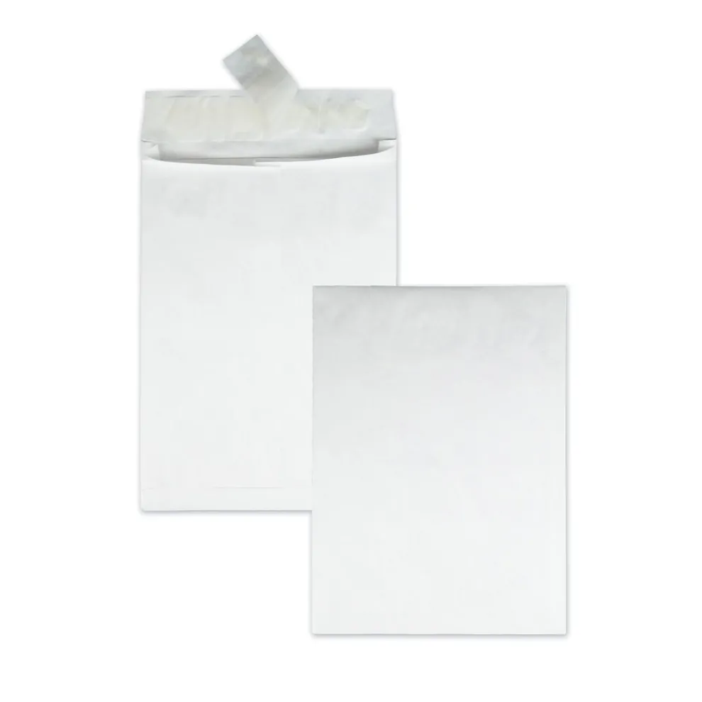 Survivor Tyvek 10 x 13 18 lb. Heavyweight Square Flap Open End Expansion Mailers - White (100/Carton)
