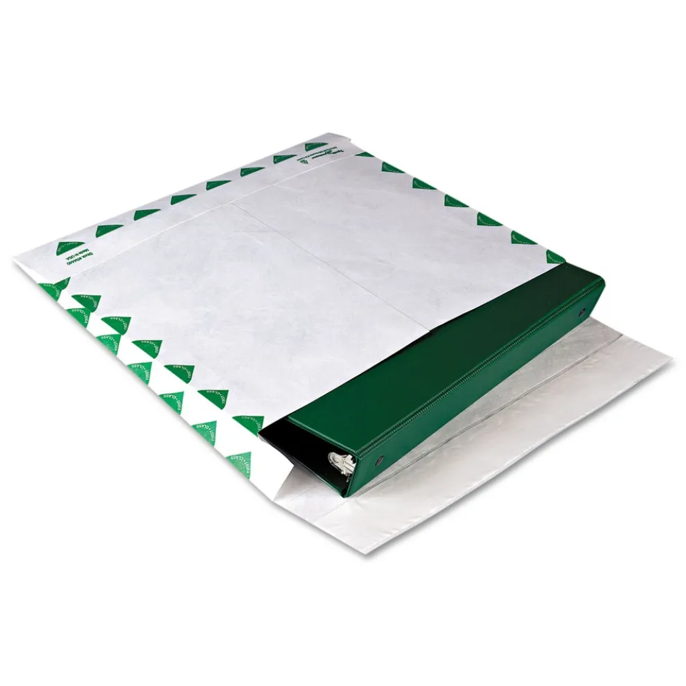 Survivor Tyvek First Class 10 x 13 18 lb. Heavy Square Flap Open End Expansion Mailers - White (100/Carton)