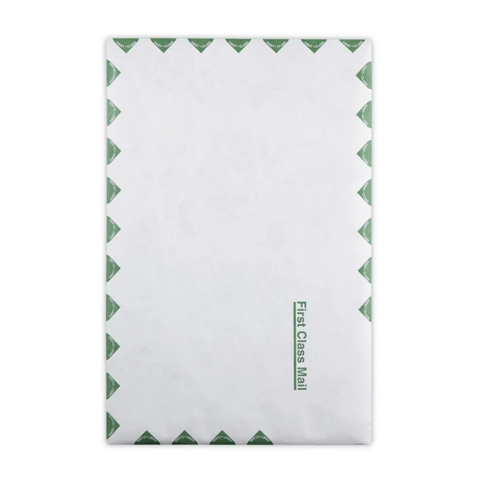 Survivor Tyvek First Class 10 x 15 14 lb. Lightweight Square Flap Catalog Mailers - White (100/Box)