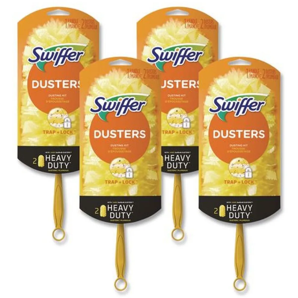 Swiffer 6 in. Handle Heavy Duty Dusters Starter Kit with Two Disposable Dusters (4/Carton)