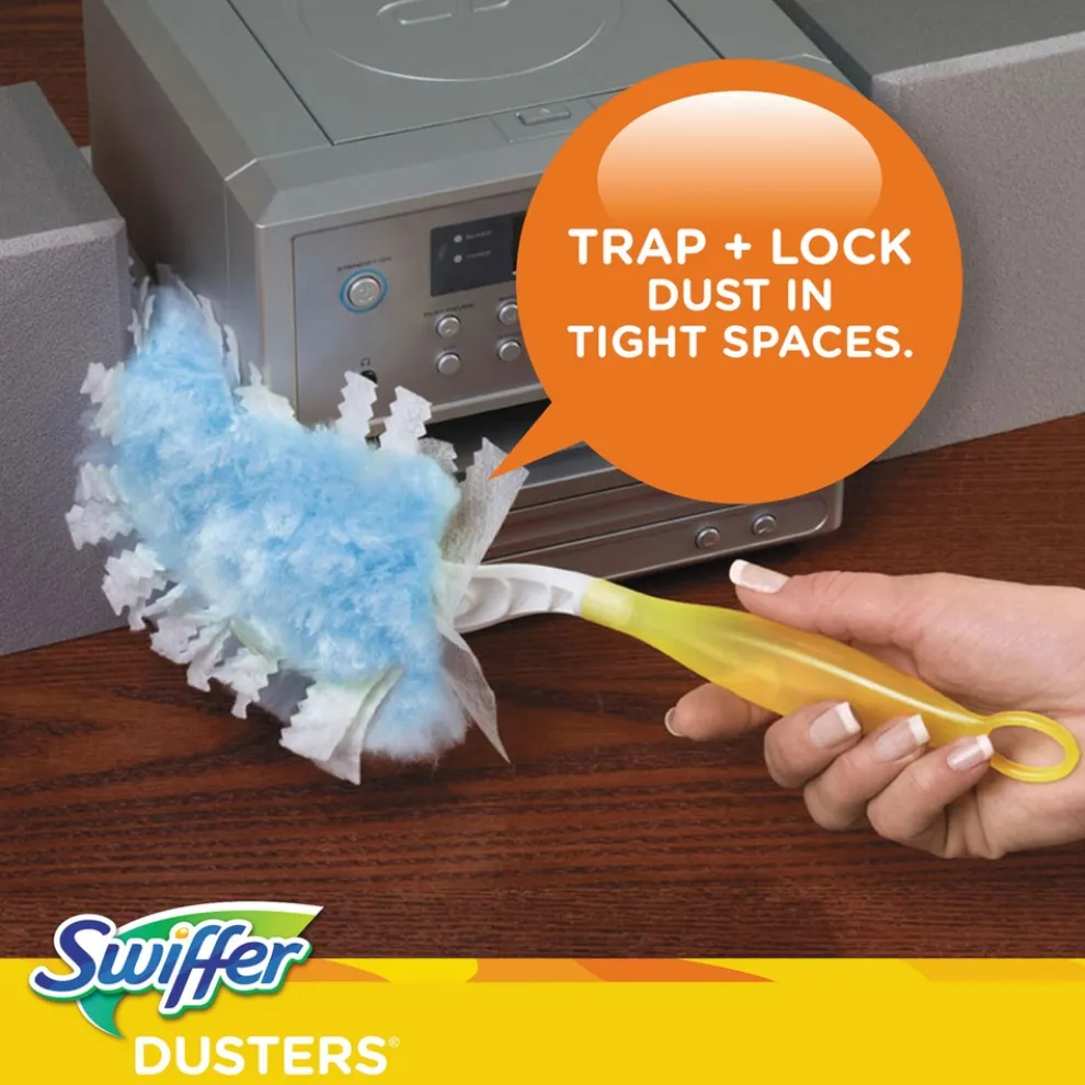 Swiffer 2 in. x 6 in. Dust Lock Fiber Refill Dusters - Light Blue (72/Carton)