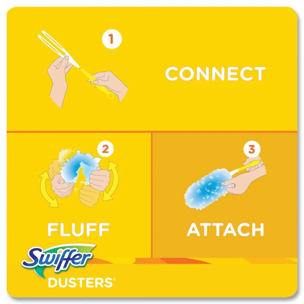 Swiffer 2 in. x 6 in. Dust Lock Fiber Refill Dusters - Light Blue (72/Carton)