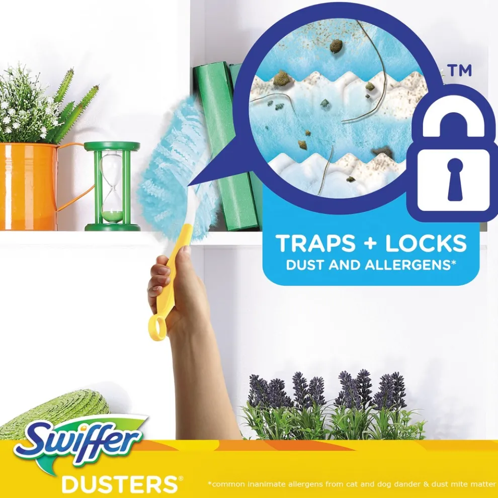 Swiffer 2 in. x 6 in. Dust Lock Fiber Refill Dusters - Light Blue (72/Carton)