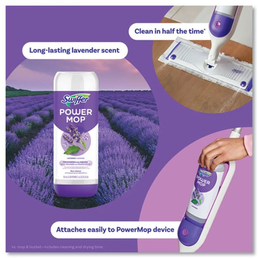 Swiffer PowerMop 25.3 oz. Bottle Cleaning Solution Refill - Lavender Scent (6/Carton)