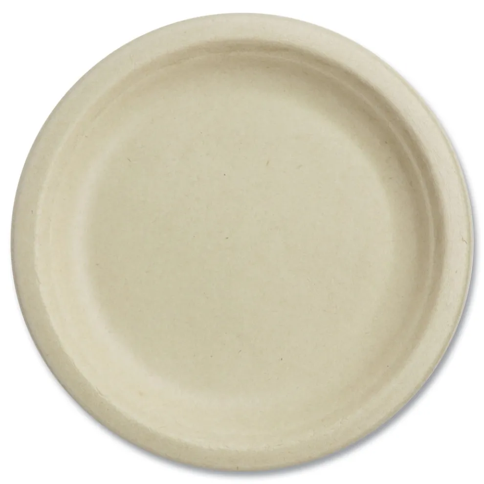 World Centric PL-SC-U7-LFS 7 in. Diameter Paper Fiber Plates - Natural (1000/Carton)
