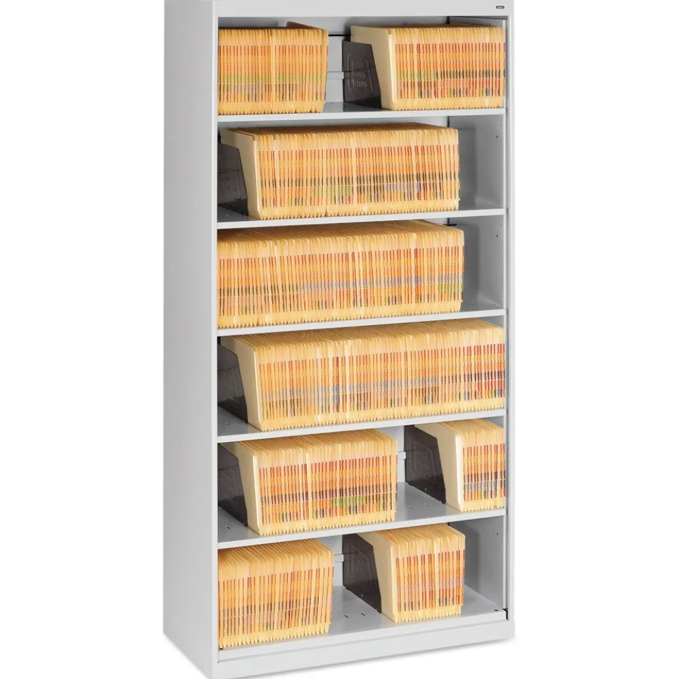 Tennsco 36 in. x 16.5 in. x 63.5 in. 6 Legal/Letter File Shelves Fixed Shelf Enclosed-Format Lateral File for End-Tab Folders - Light Gray