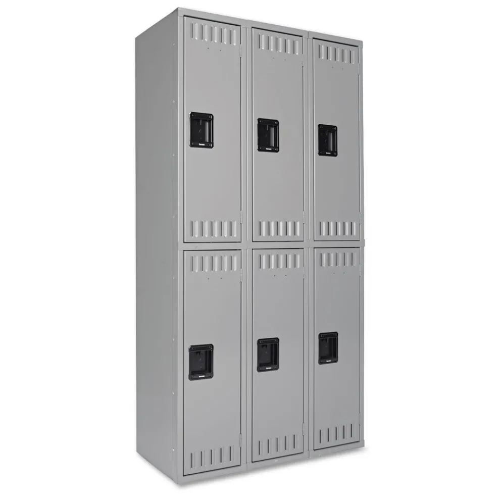 Tennsco 36 in. x 18 in. x 72 in. Triple Stack Double Tier Locker - Medium Gray