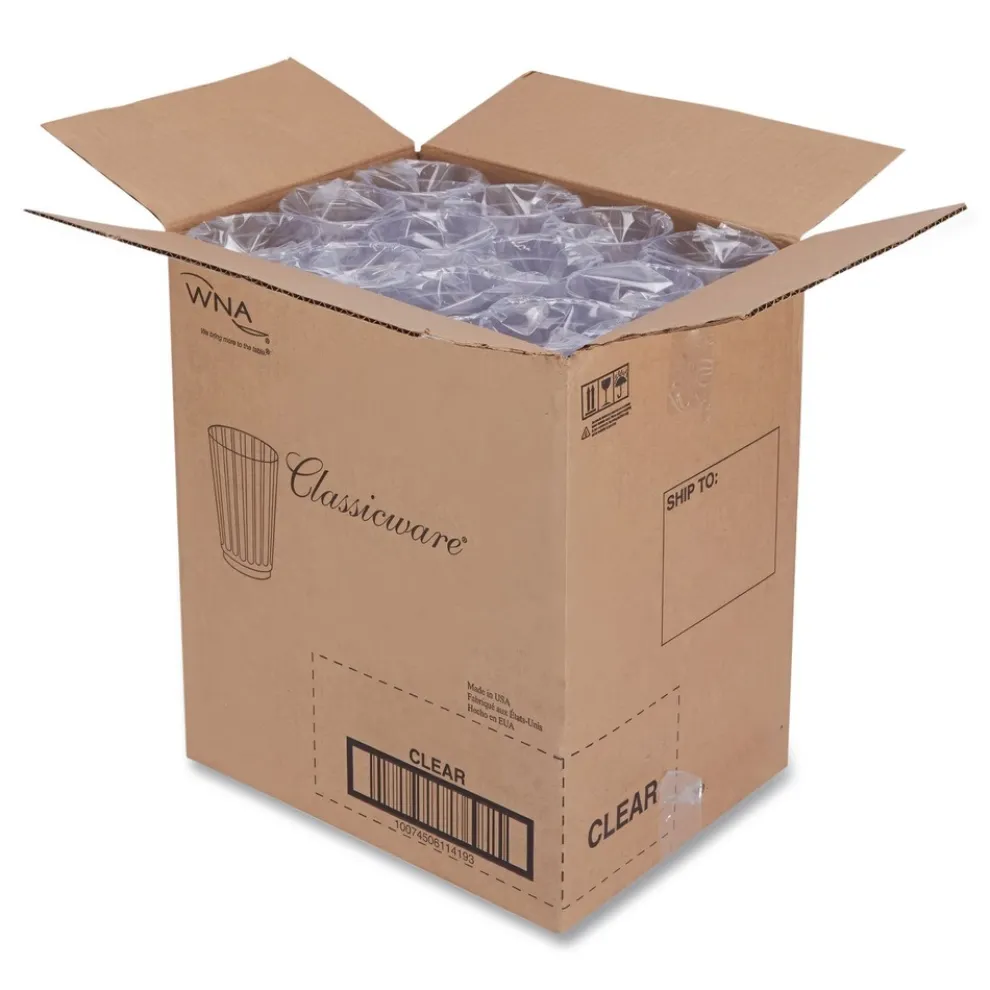 WNA 10 oz. Fluted, Tall, Classic Crystal Plastic Tumblers - Clear (240/Carton)