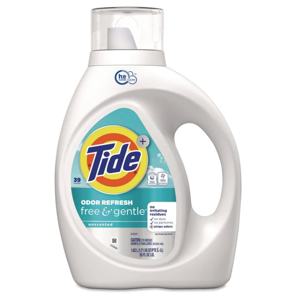 Tide 55 oz. 39 Loads Free and Gentle Odor Refresh Liquid Laundry Detergent (4/Carton)