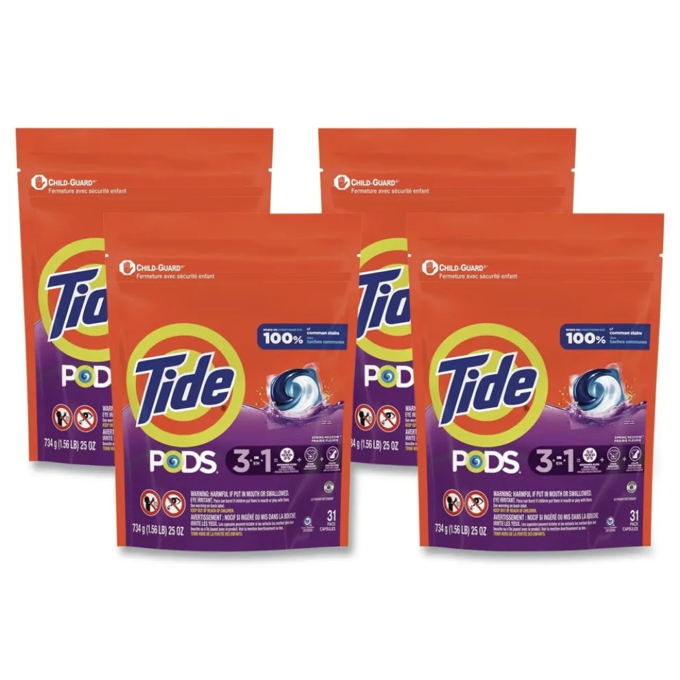 Tide Laundry Detergent Pods- Spring Meadow (4 Packs/Carton)