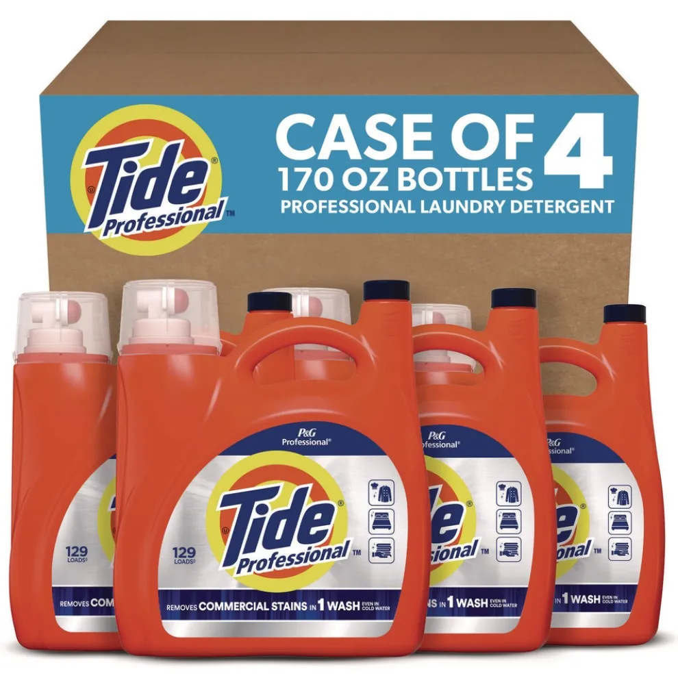 Tide Professional 80782107 170 oz Commercial HE Liquid Laundry Detergent (4/Carton)