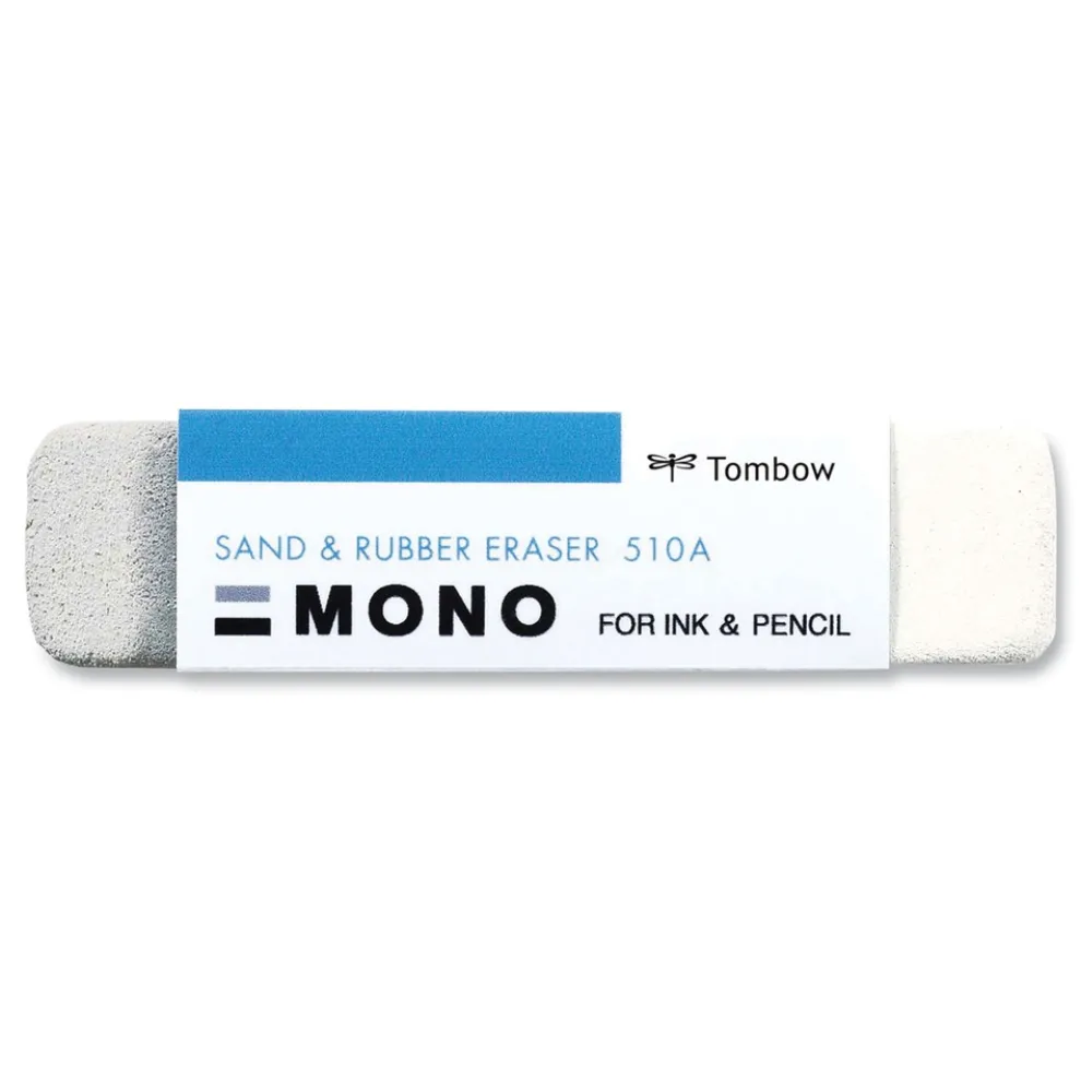 Tombow Mono Rectangular Block Sand and Rubber Eraser for Pencil/Ink Marks - White/Medium