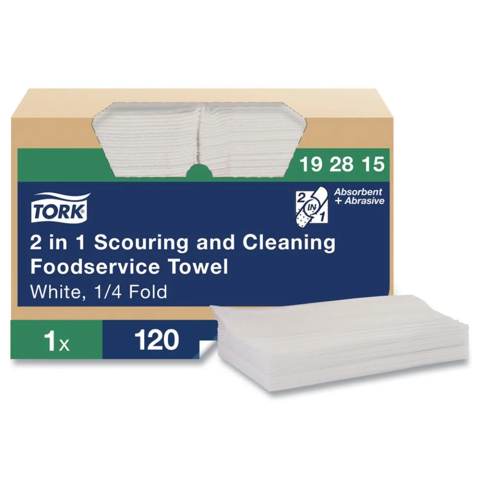 Tork 192815 13 in. x 21 in. 1-Ply 2 in 1 Wiper - White (120/Carton)