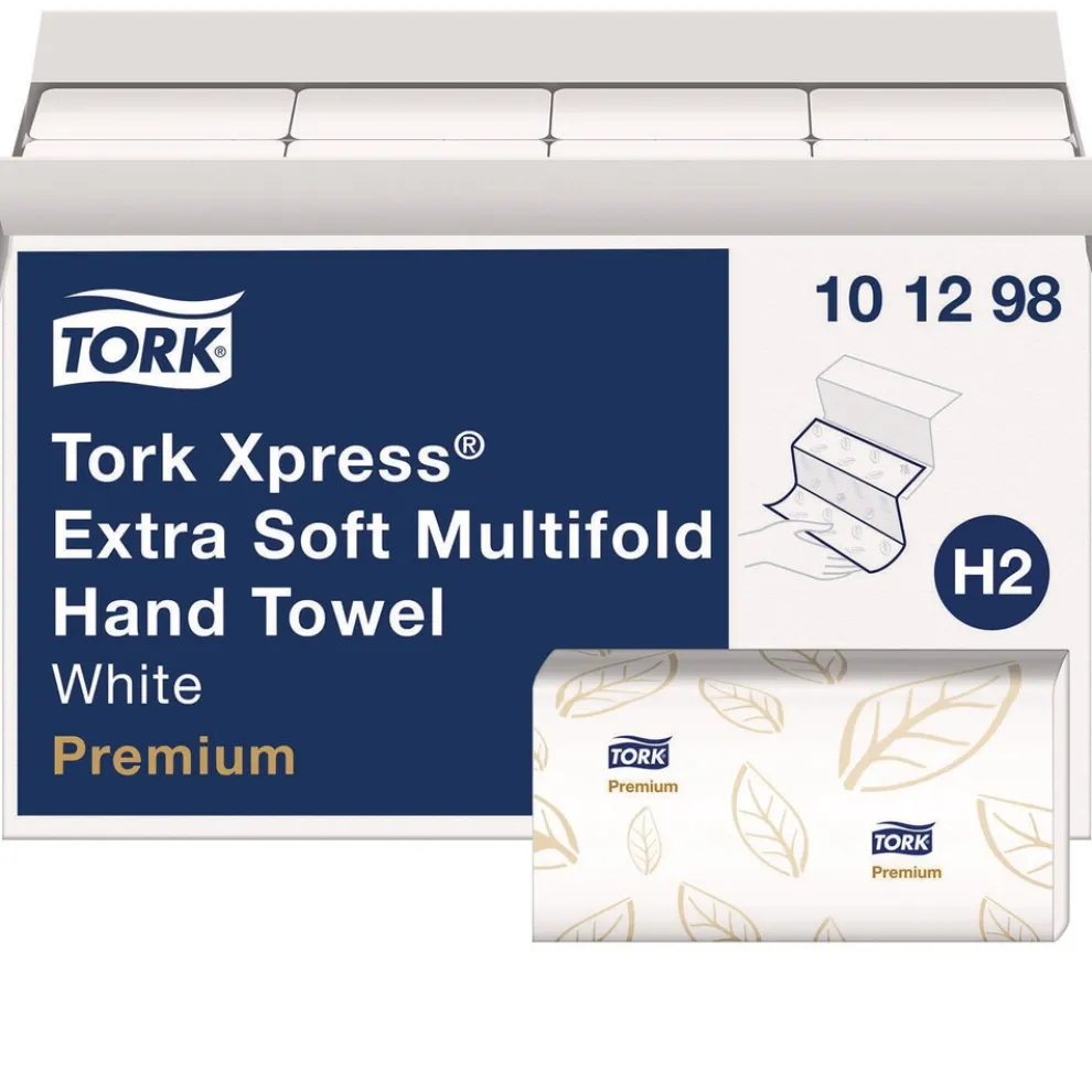 Tork 101298 2-Ply 9.12 x 12.8 Xpress Extra Soft Multifold Towel - White (16/Carton)