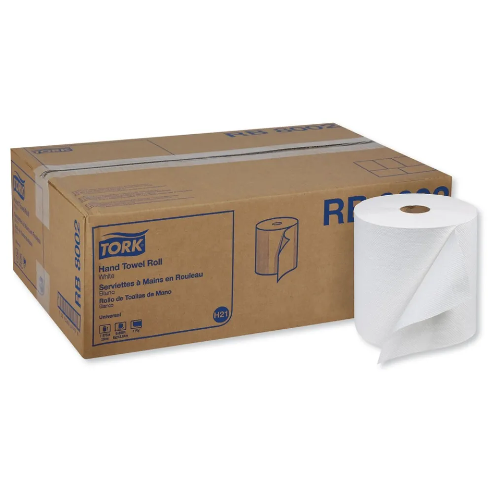 Tork RB8002 Universal 7.88 in. x 800 ft. 1-Ply Hand Towel Roll - White (6/Carton)