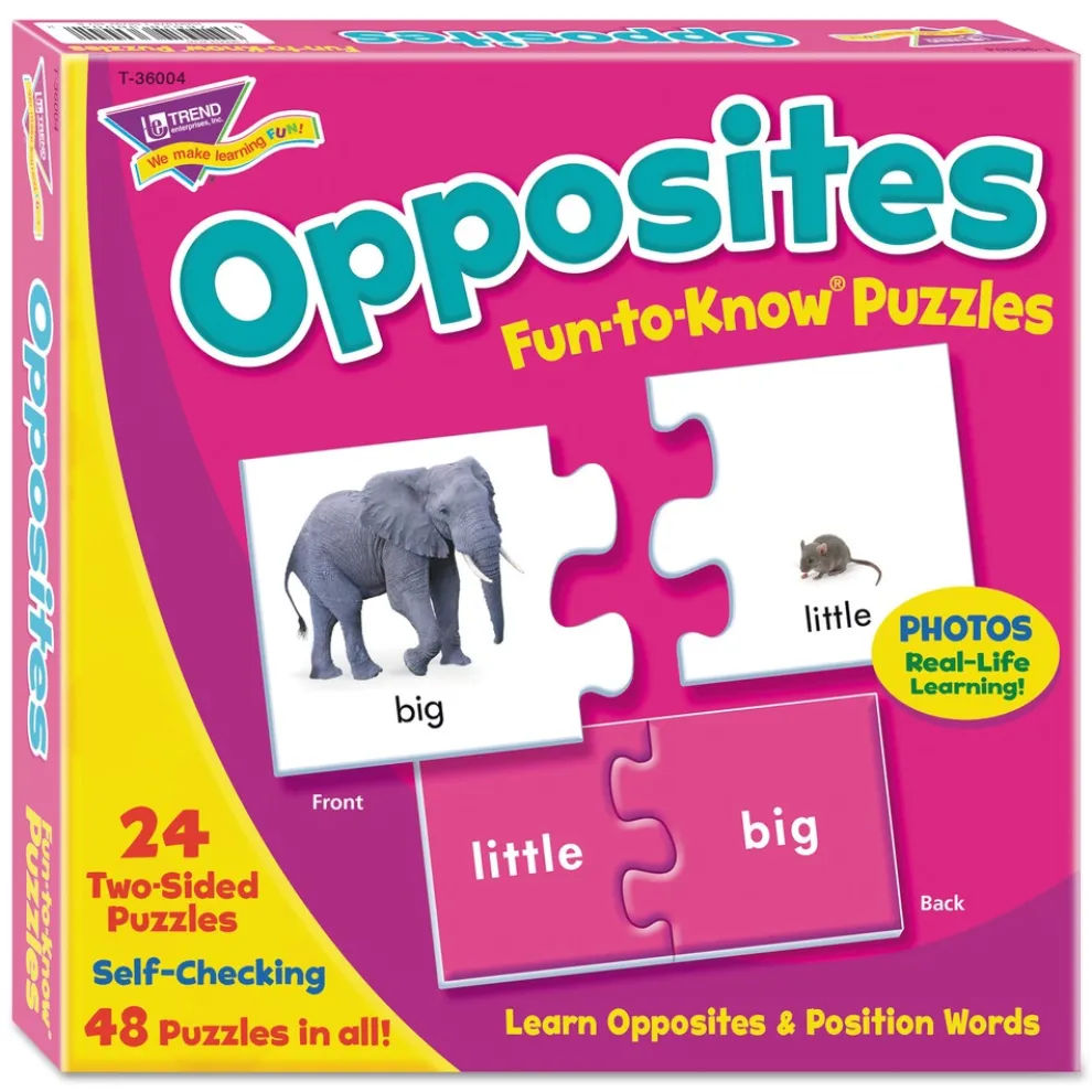 TREND Fun to Know Ages 3 and Up Opposites and Position Words Matching Game Puzzles