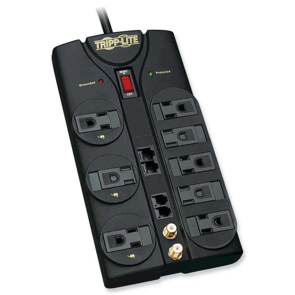 Tripp Lite Protect It! 10 ft. Cord 8 AC Outlets 3,240 J Surge Protector - Black