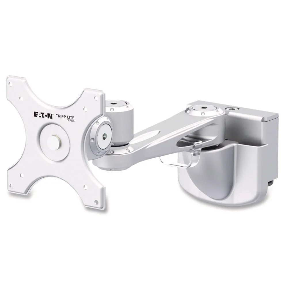 Tripp Lite Single-Extension Monitor Mount for Slat Wall System for 32-in TVs 4.9w x 4.7d x 14.2h Silver Supports 22 lb