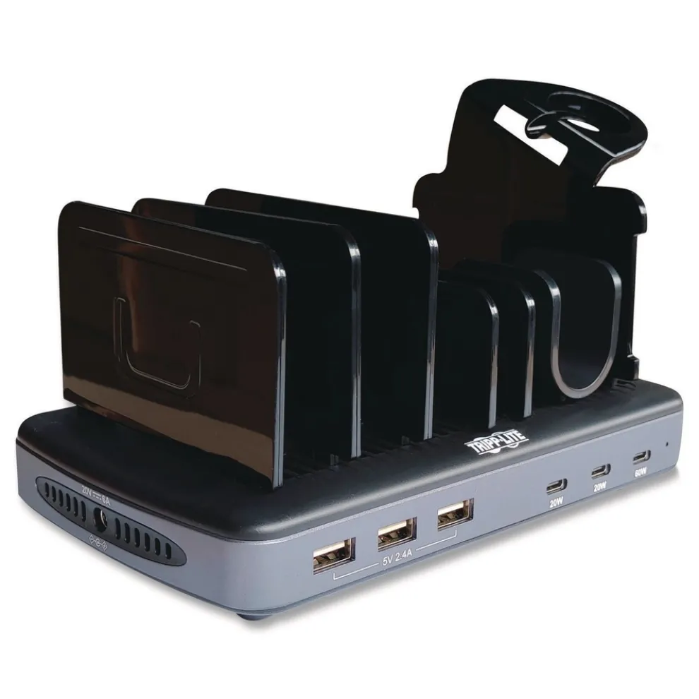 Tripp Lite 120W Multi-Device Charging Station with Storage 6 Devices 7.3 x 4.45 x 1.33