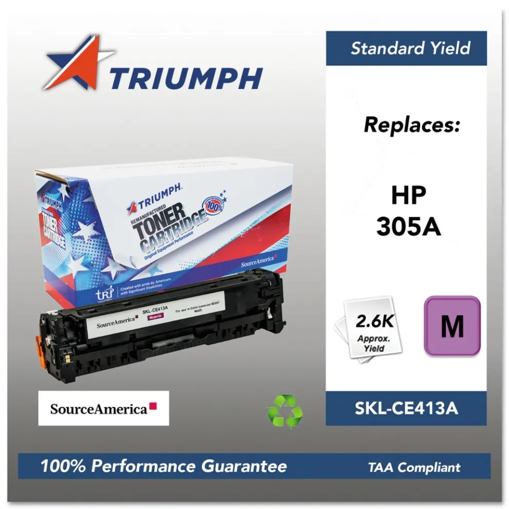 Triumph 751000NSH1287 CE413A (305A) Remanufactured 2,600 Page-Yield Toner - Magenta