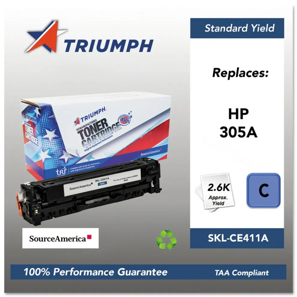 Triumph 751000NSH1285 Remanufactured CE411A (305A) 2,600 Page-Yield Toner - Cyan