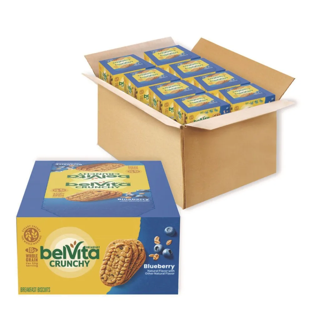 Nabisco 00 44000 02908 00 1.76 oz. Pack belVita Breakfast Biscuits - Blueberry (8 Packs/Box, 8 Boxes/Carton)