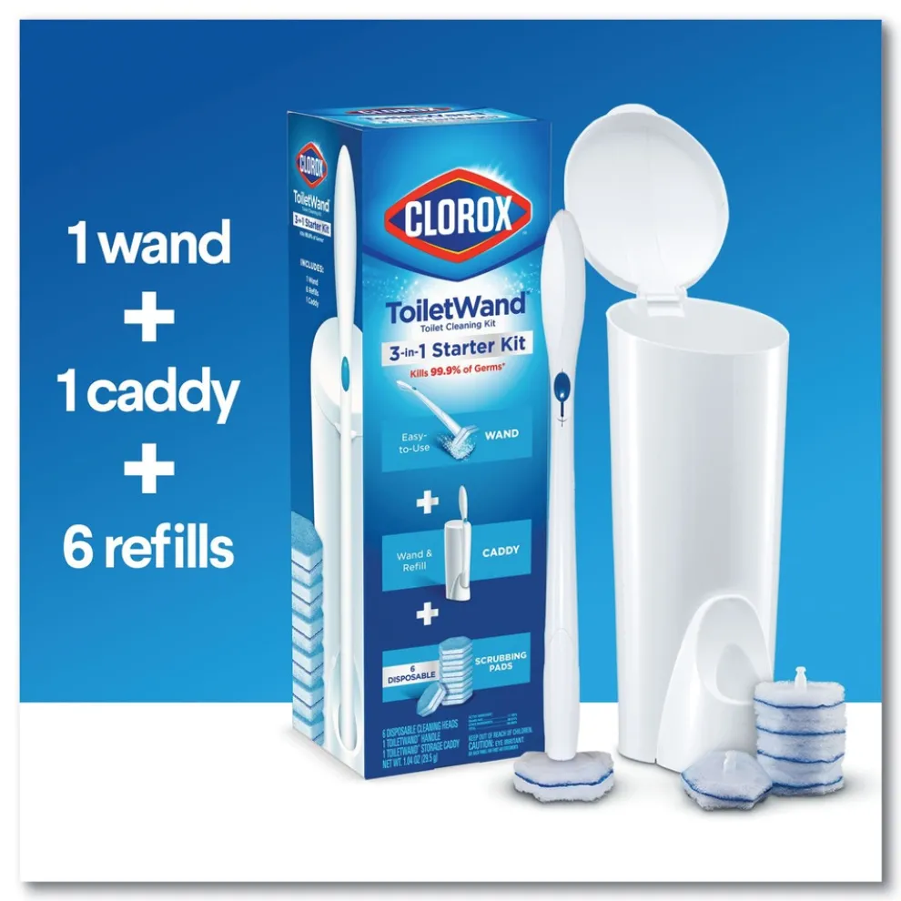 Clorox ToiletWand Disposable Toilet Cleaning System with Caddy and Refills - White (1-Kit)