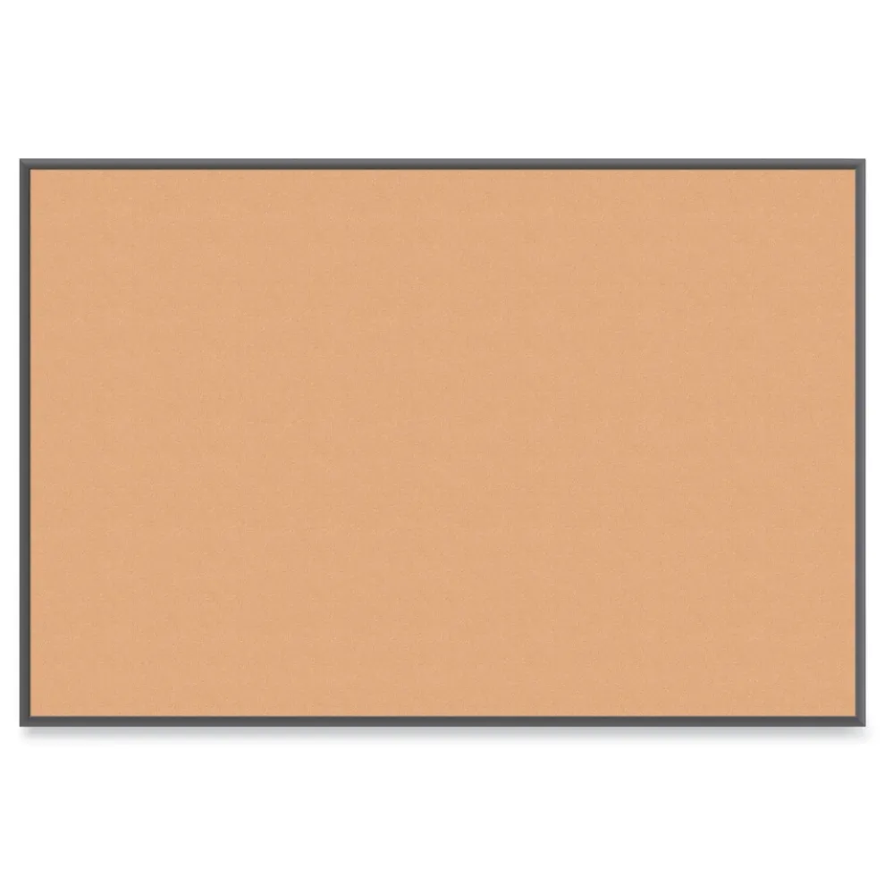 U Brands 72 in. x 48 in. Cork Bulletin Board - Tan Surface/Black Aluminum Frame