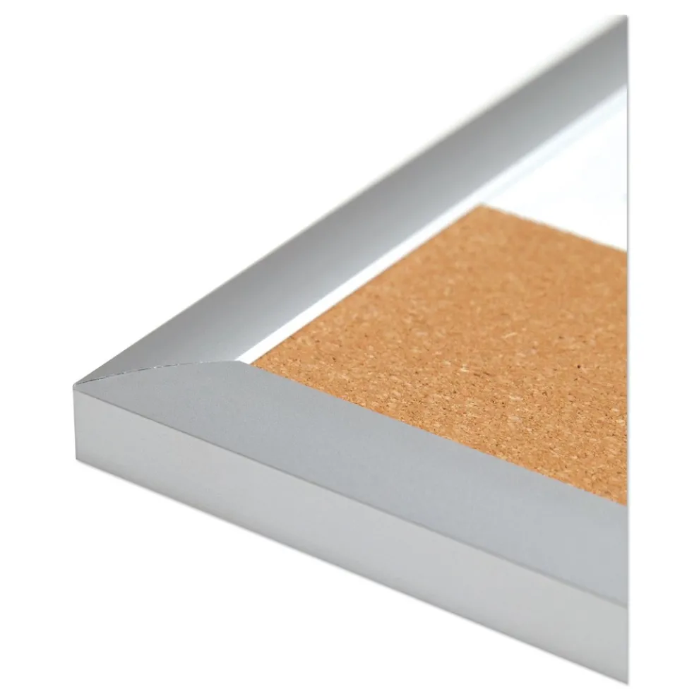 U Brands 23 in. x 17 in. 4N1 Magnetic Dry Erase Combo Board - Tan/White Surface, Silver Aluminum Frame