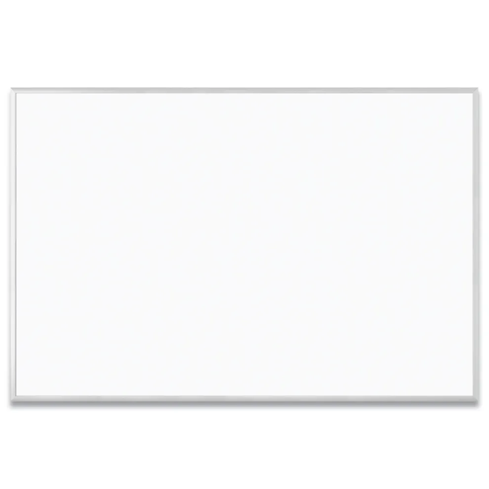 U Brands 72 in. x 48 in. (Actual Size: 70 in. x 47 in.) Melamine Dry Erase Board - White Surface, Satin Aluminum Frame