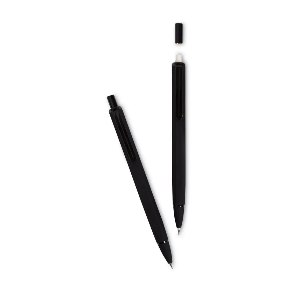U Brands 0.7 mm HB (#2) Cambria Soft Touch Mechanical Pencil - Black Lead, Black Barrel (12/Pack)