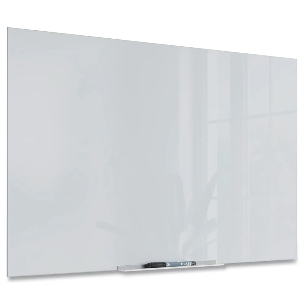 U Brands 35 x 23 Floating Glass Dry Erase Board - White