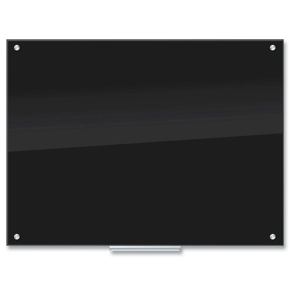 U Brands 47 x 35 Glass Dry Erase Board - Black Surface