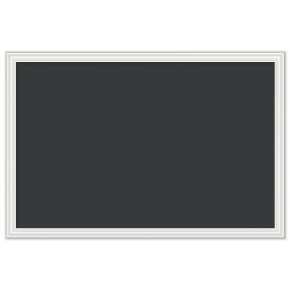 U Brands 30 x 20 Magnetic Chalkboard with Decor Frame - Black Surface/White Wood Frame