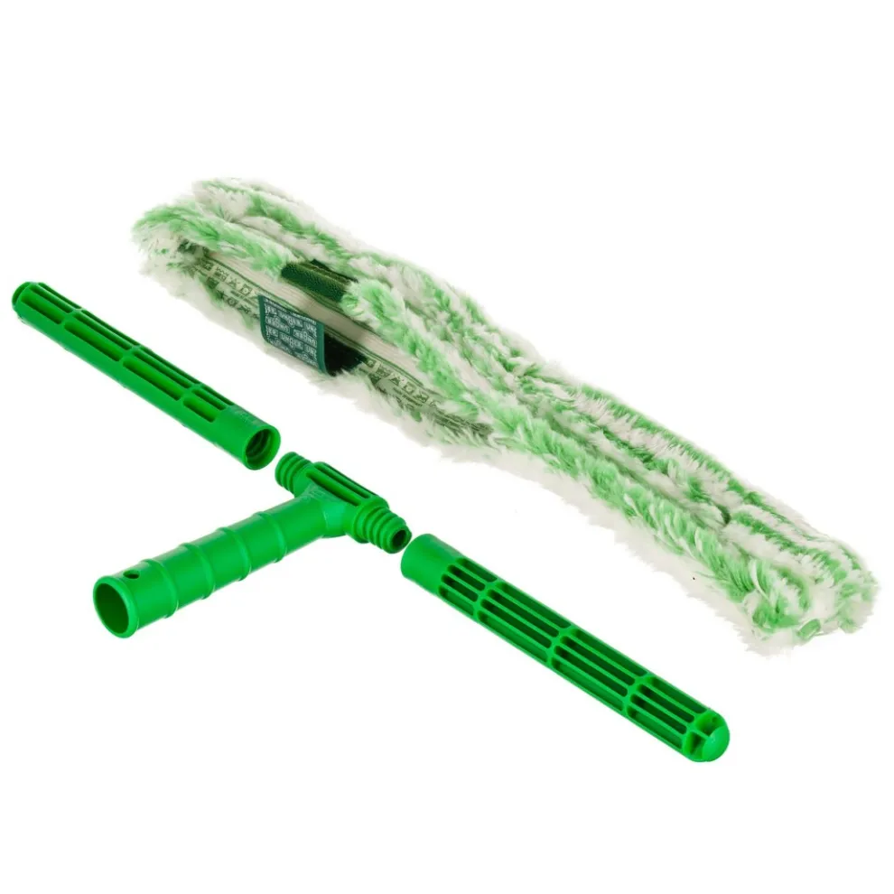 Unger 18 in. Wide Sleeve Monsoon Plus StripWasher Complete with Plastic Handle - Green/White (10/Carton)