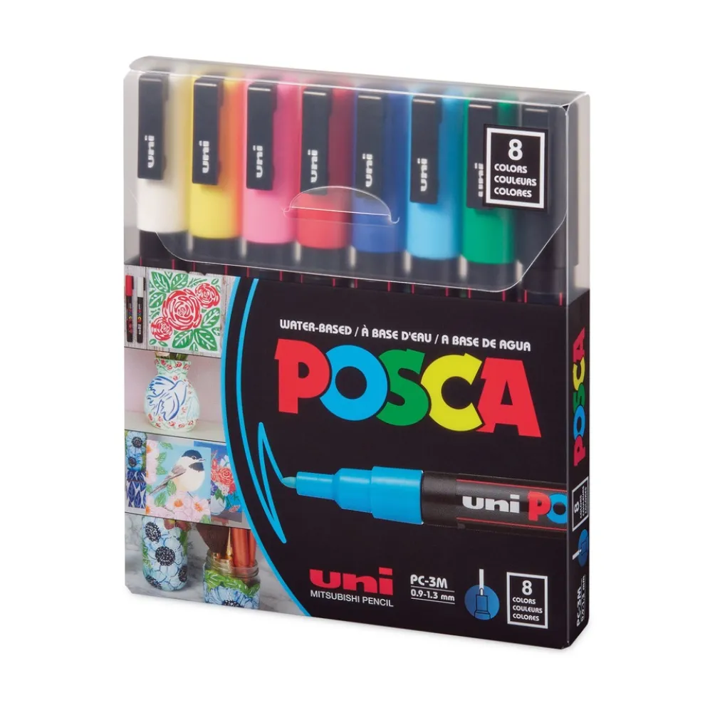 uni-ball Fine Bullet Tip Water-Based Paint Markers - Assorted Colors (8/Pack)