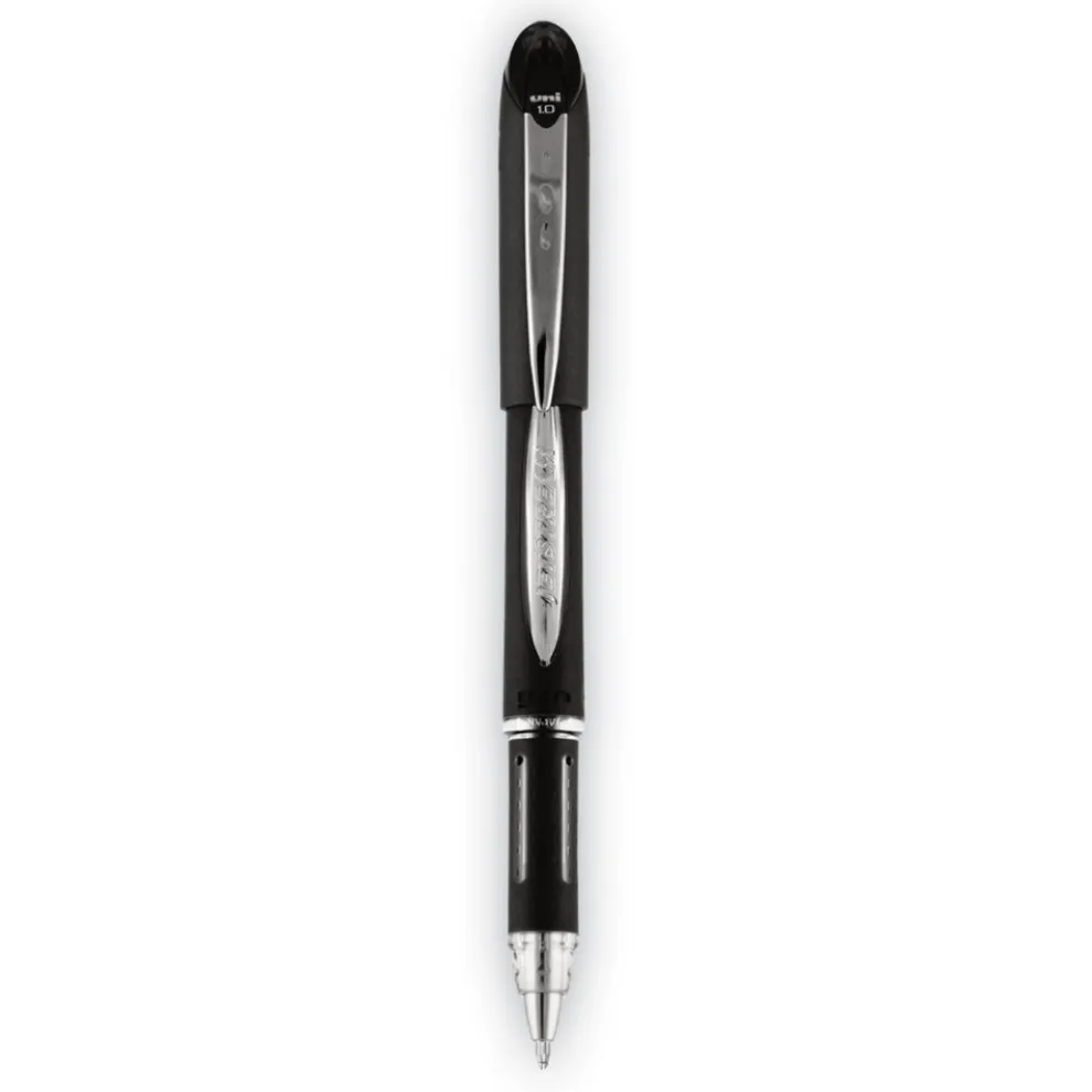 uni-ball Jetstream Bold 1 mm Hybrid Gel Pen - Black/Silver Barrel