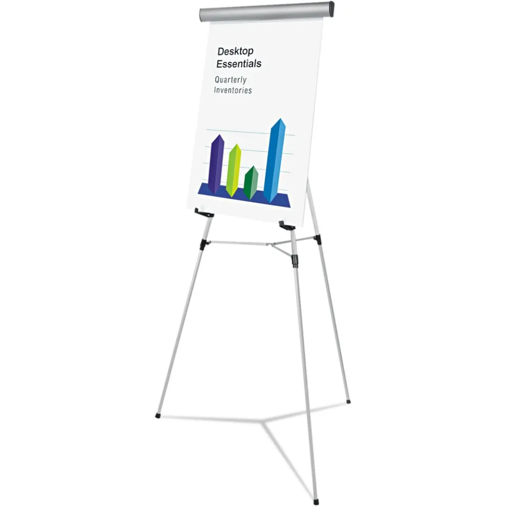 Universal 69 in. Heavy-Duty Metal Adjustable Presentation Easel - Silver