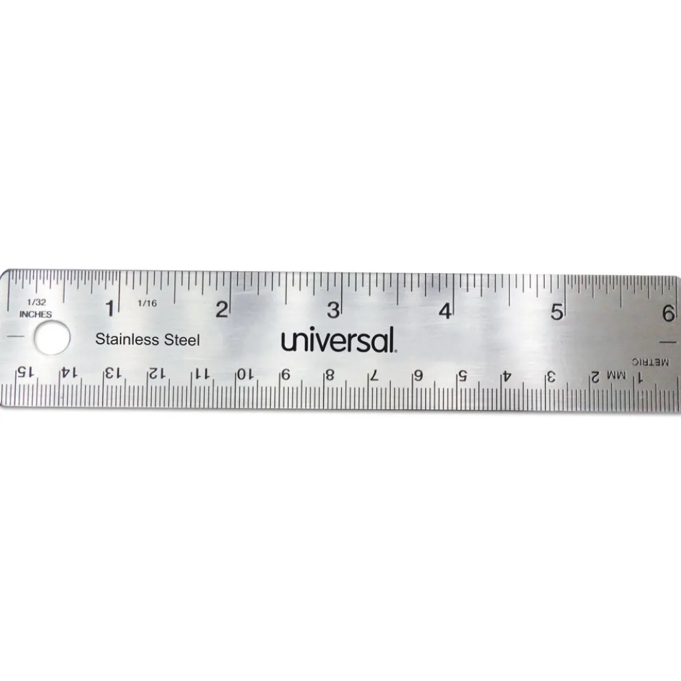 Universal 6 in. Long Standard/Metric Stainless Steel Ruler
