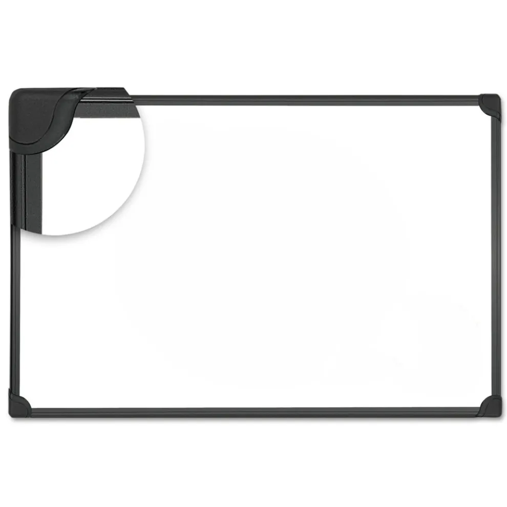 Universal 48 in. x 36 in. Design Series Magnetic Steel Dry Erase Board - White, Black Frame