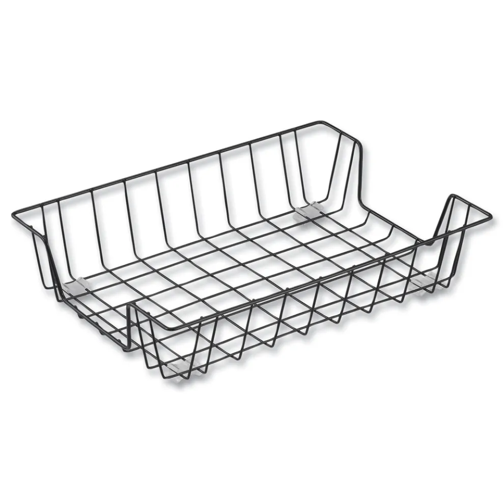 Universal 10 in. x 14.13 in. x 3-in Letter Size Files 1 Section Wire Metal Letter Tray - Black