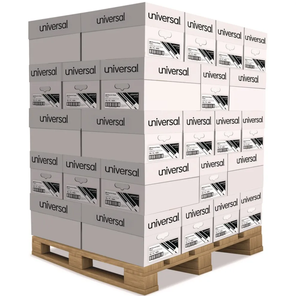 Universal 8.5 in. x 11 in. 20 lbs. Bond Weight High-Bright Multipurpose Paper - White (1-Pallet)