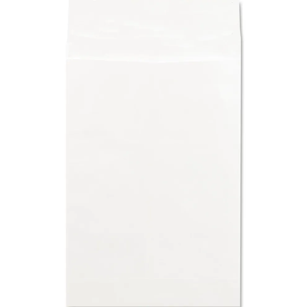Universal Deluxe Tyvek Square Flap 12 in. x 16 in. #15 1/2 Expansion Envelopes with Self-Adhesive Closure - White (100-Piece/Box)