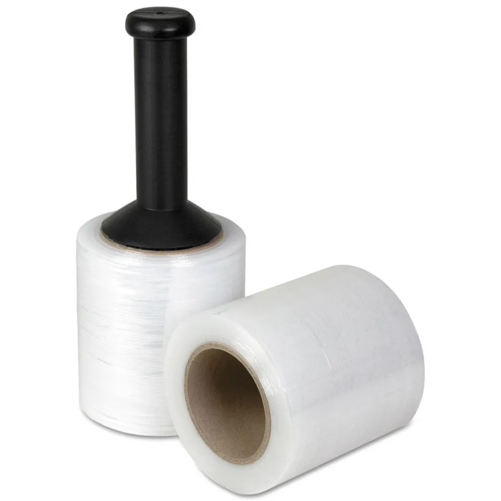 Universal UFS051080 5 in. x 1000 ft. 20 microns (80-Gauge) Handwrap Stretch Film with Reusable Dispenser - Clear (12/Carton)