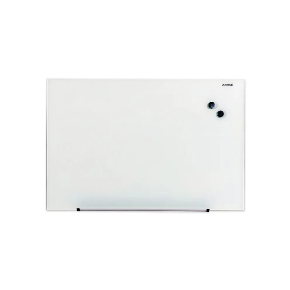 Universal UNV43202 Frameless 36 in. x 24 in. Magnetic Glass Marker Board - White
