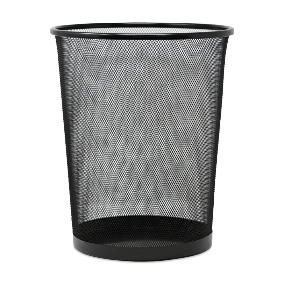 Universal UNV20008 18-Quart Steel Mesh Wastebasket - Black
