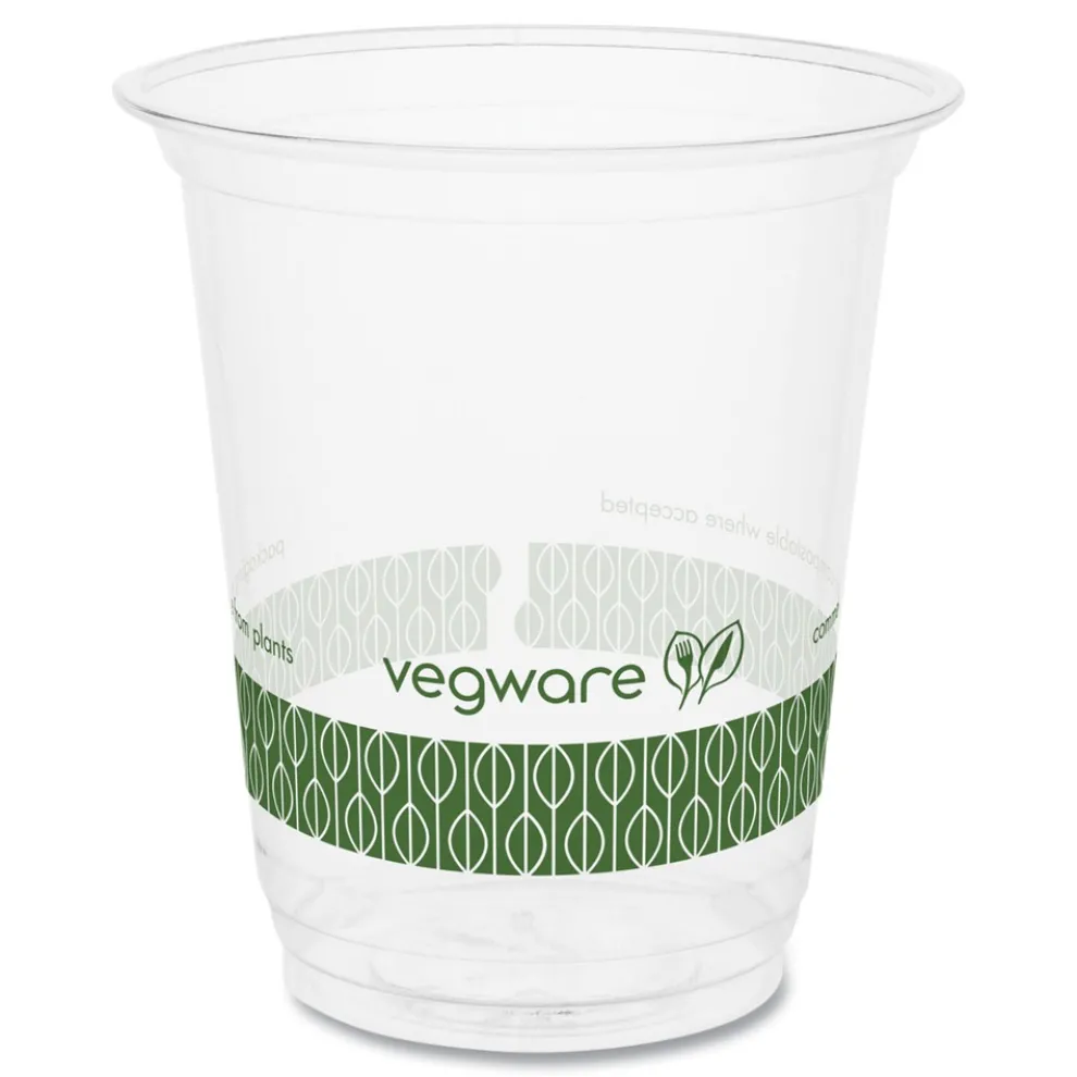Vegware 7 oz. 76-Series Plastic Cold Cup - Clear/Green (1000/Carton)